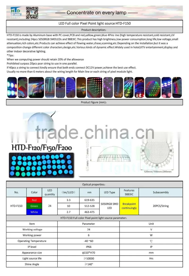 100mm diameter LED point light IP65 Aluminum base