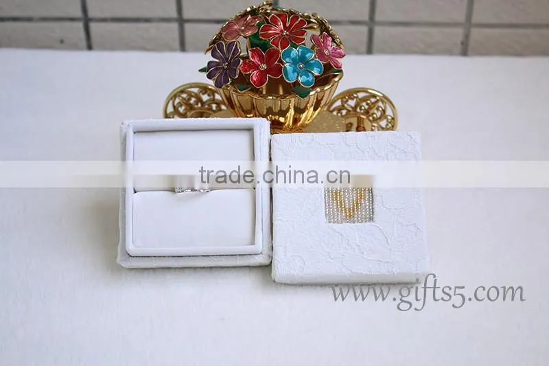 Wedding Creative Custom Ring Box with beaded name plate of O For Engagement