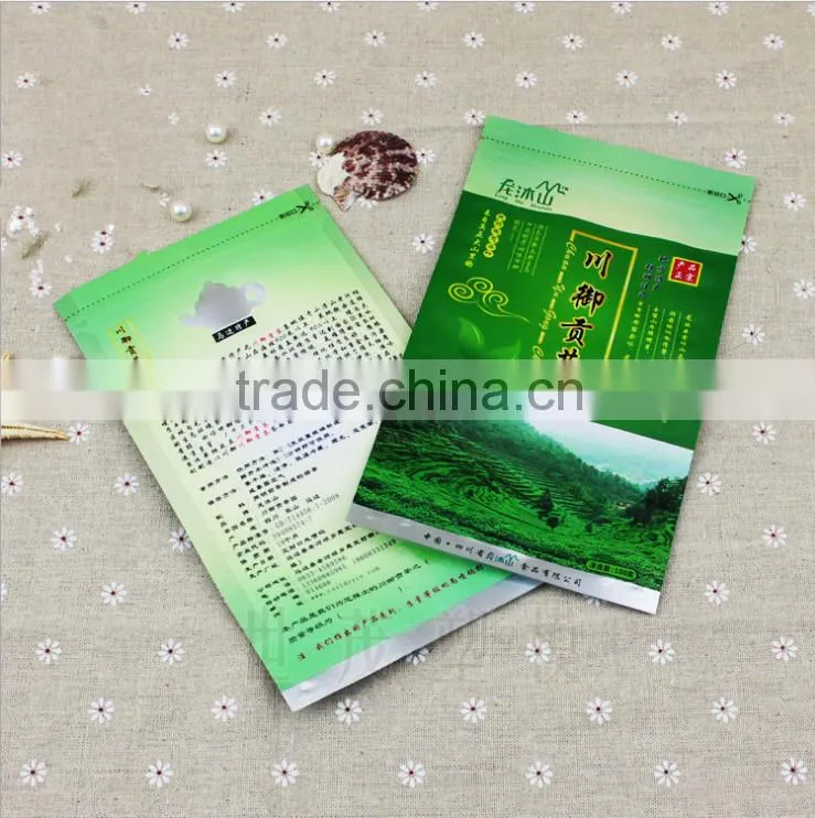 Distinctive aluminum foil lining chinese tea bag with zipper