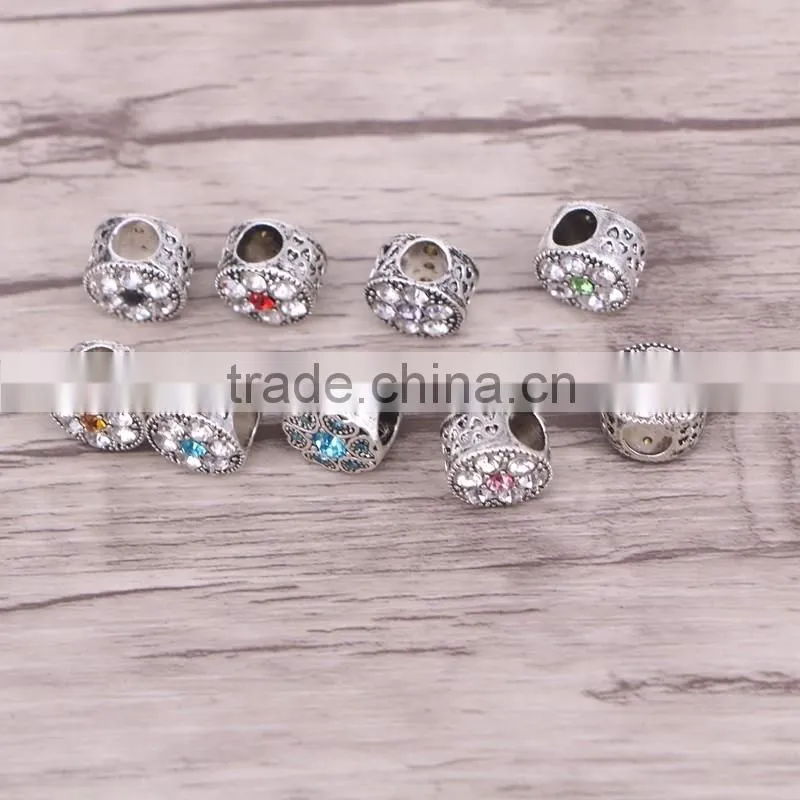 Big Hole Crystal Beads European Style Alloy Bead Bracelet Charm DIY Accessories