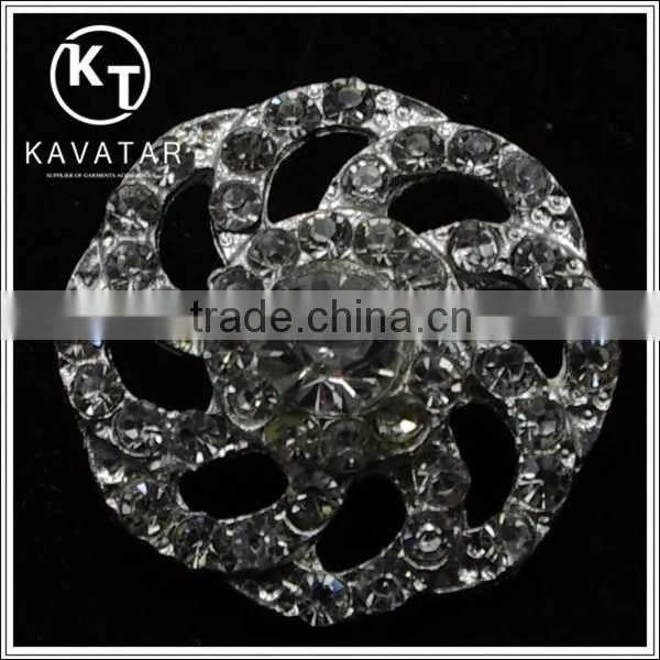 Good quality NK026 metal flower lead free metal shank rhinestone buttons