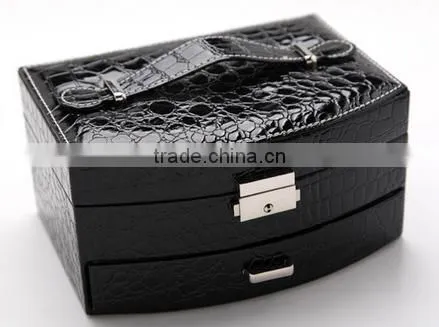 2016 best selling jewelry storage box case pu leather jewelry storage box