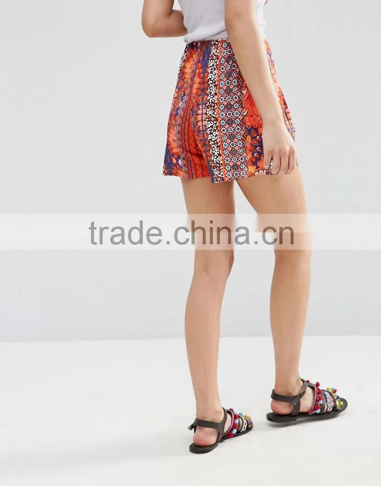 China supplier factory price latest style fashion design printed wholeslae plain sweat ladies shorts