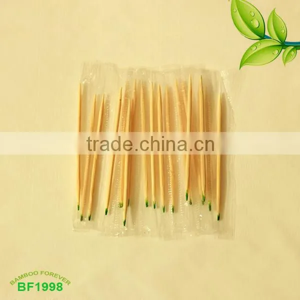 1000pcs per box individual Cello wrapped mint bamboo Toothpick