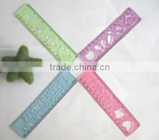Plastic straight 15cm ruler multicolor ruler