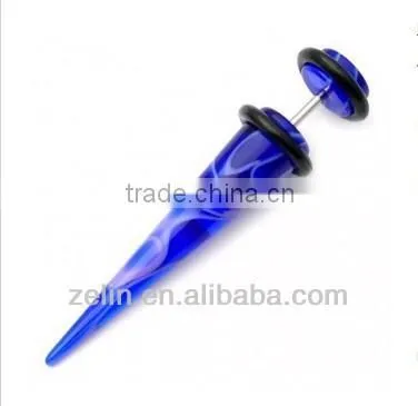 fashion fake ear taper, acrylic body piercing jewelry ear taper