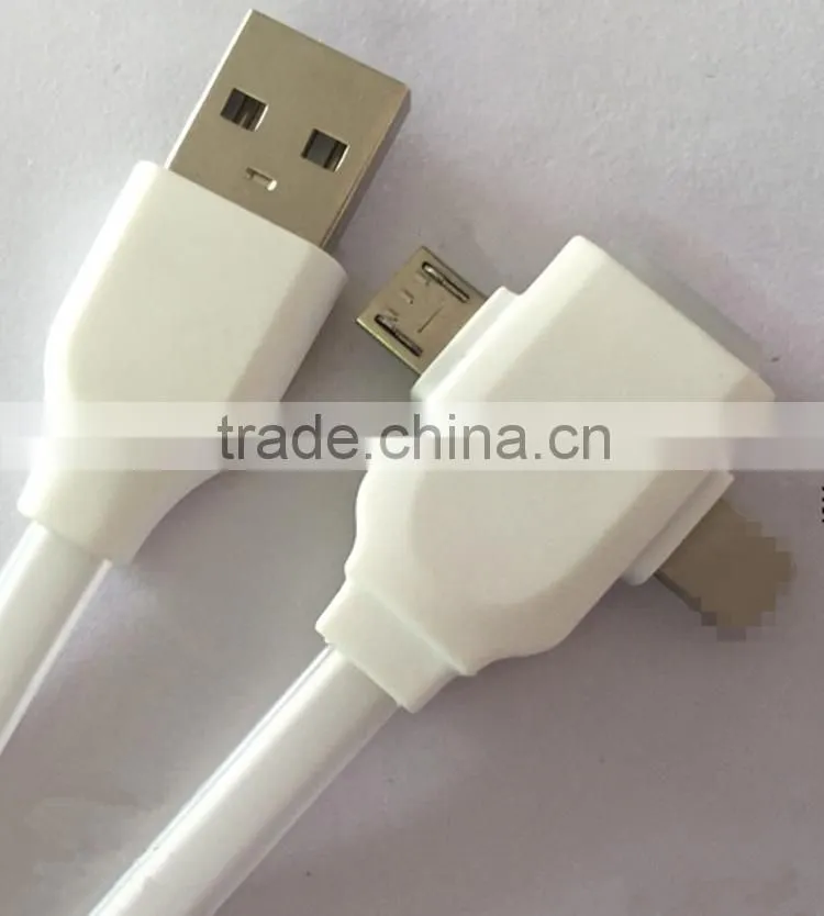 Colorful LED charging usb cable for Mobile phone 2 in 1 usb cable