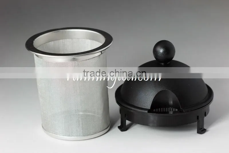 Wholesale Straight Glass flower Tea Pot/teapot with Stainless Steel strainer screen (borosilicate with PV Handle)