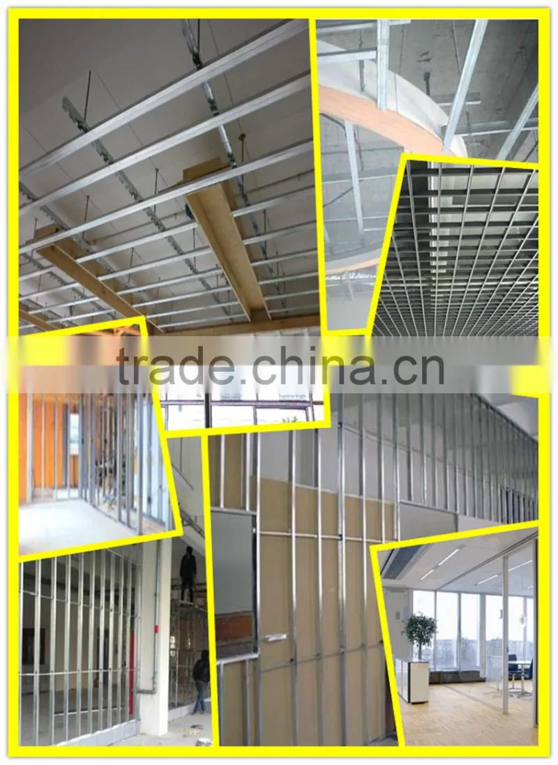 Galvanized steel furring channel and main channel/stud and track with high quality and competitive factory price .