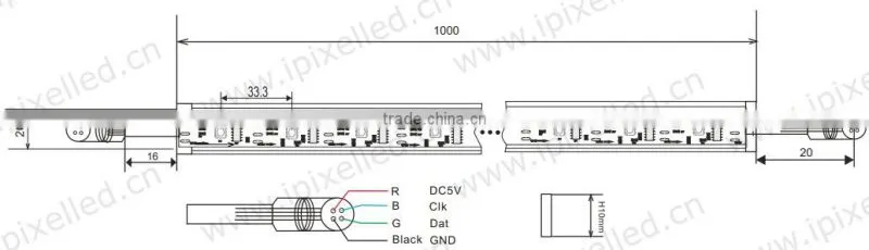 Digital LED Bar 30Pixels per meter (WS2801)