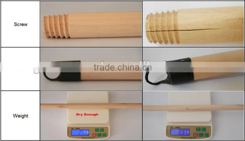 Natural wood handle broomstick