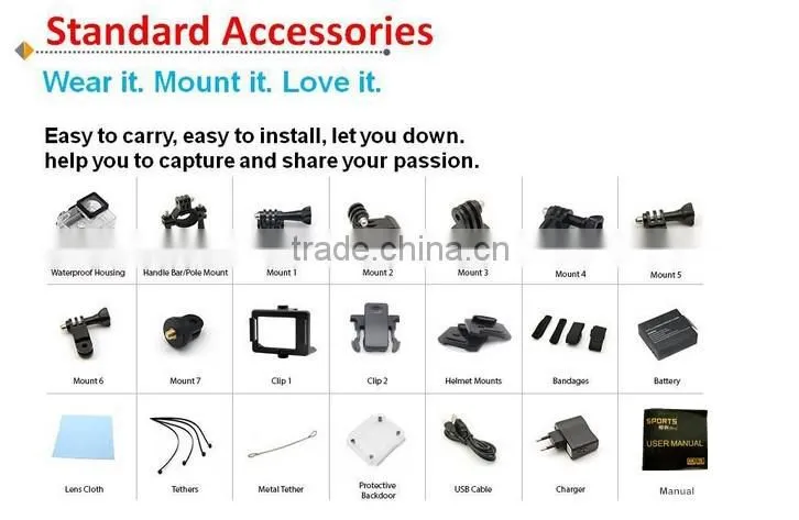 30m Waterproof Underwater Ultra HD 4K Wireless WiFi Camera Helmet Sports Action Camera