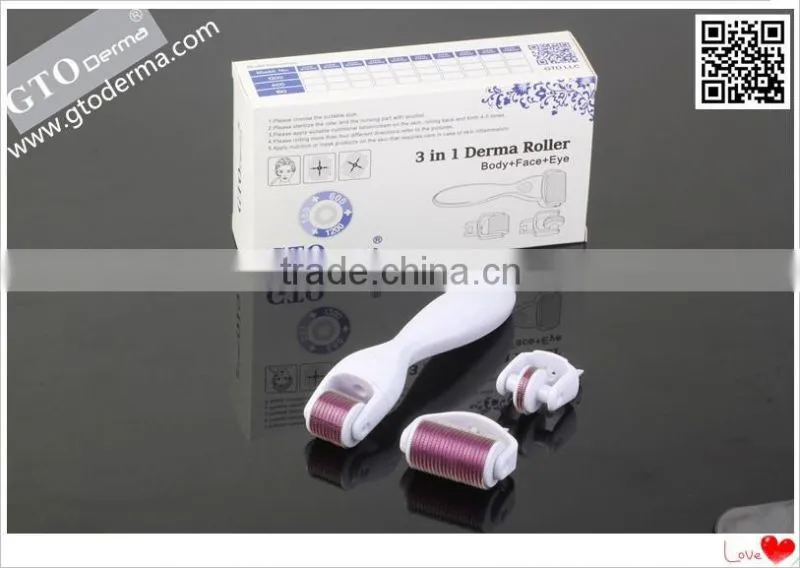 manufacture direct sale GTO brand titanium 3 in 1 derma roller