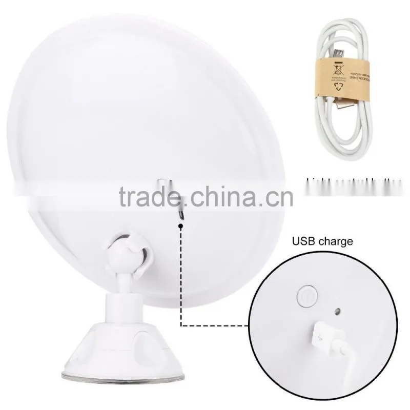 Rechargeable Bathroom Vanity Mirror,Shower and Bathroom Mirror With Rechargeable Lithium Battery,Lighted Makeup Mirror