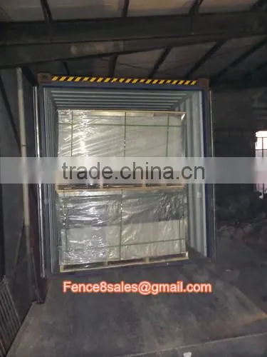 RAL6005 powder coated 5mm wire welded 4 bending mesh panels 2.5x1.63m 50x200mm aperture sqaure post fencing