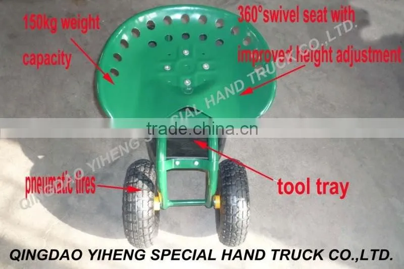 New design green garden cart with wheels