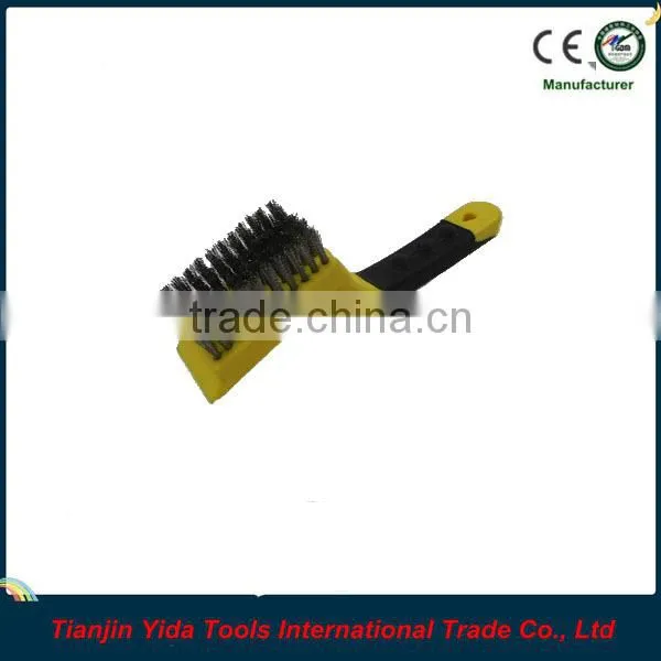 3PCS Two-color Rubbery Handle Mini Wire Brush