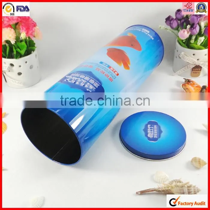top grade round wine gift metal tin can