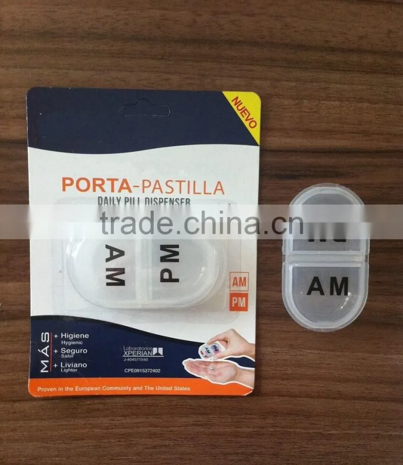 One Day Pill Box Pill Organizer Mini Oval AM/PM