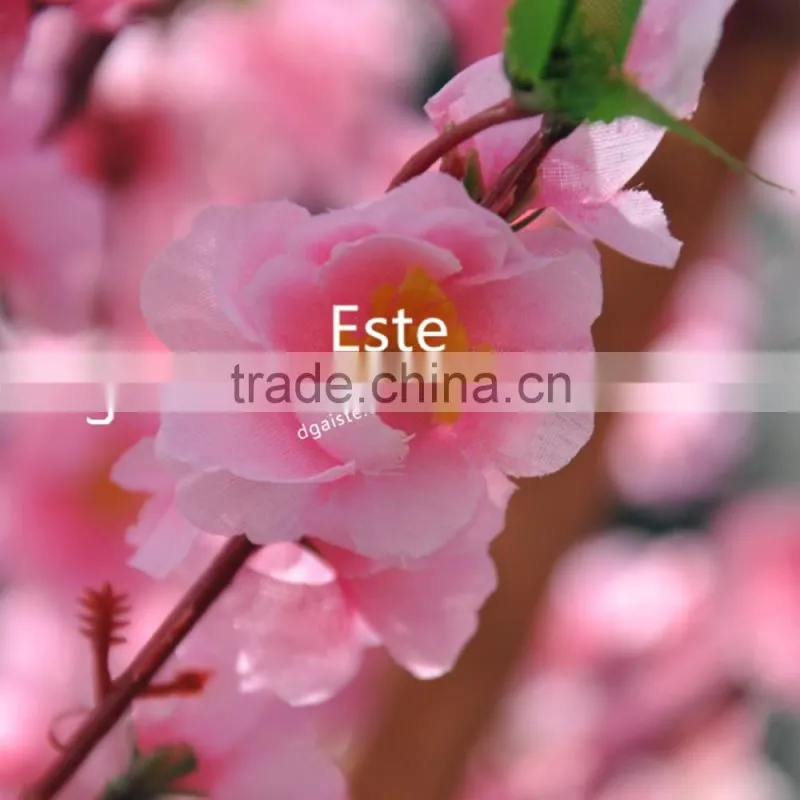 Atificial pink peach blossom flower tree for home decoration fiberglass trunk