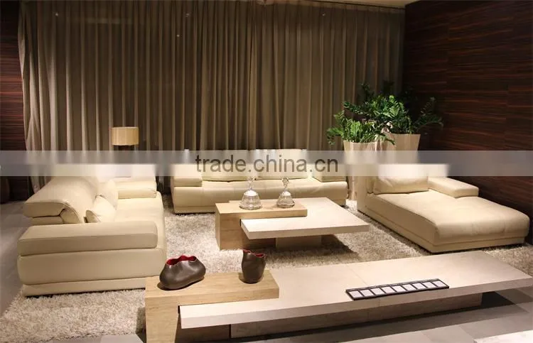 Foshan factory geniune italian leather leisure living room sofa