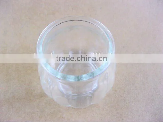 glass pumpkin shaped jar / glass jar