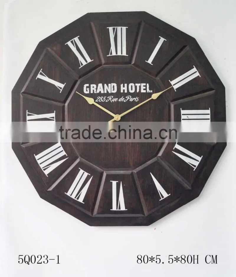 new 70"D french style round wood hanging clock