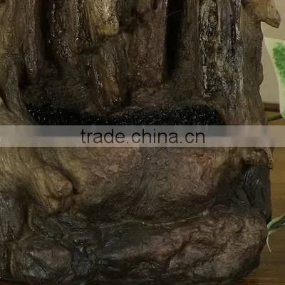Hollowed Log Tabletop Water Fountain with LED Light