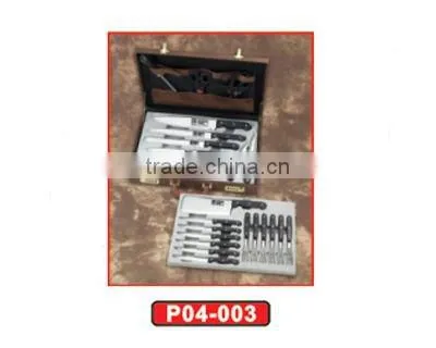 25pcs kitchen knife set with aluminum box
