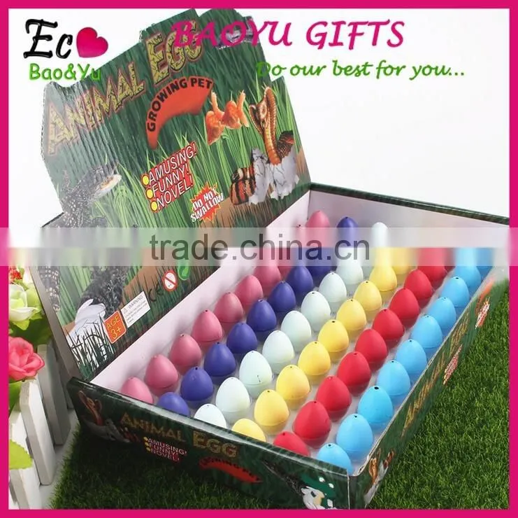 60pcs/box Hot Sale Children Educational Toy Animal Hatching Dinosaur Eggs Toy Growing Fracture Water Eggs