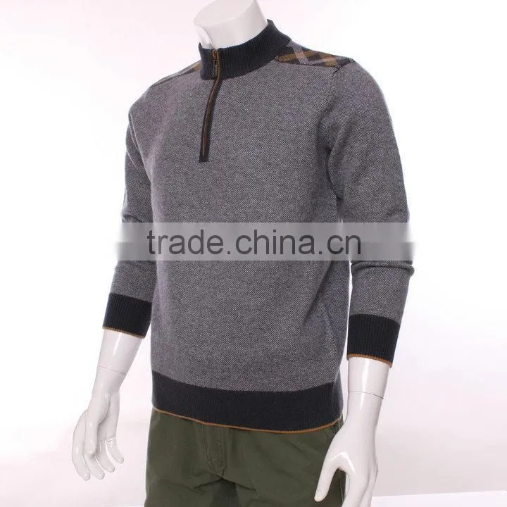 fully jacquard sweater knitting machine for men pullover sweater ,machine knitting wool yarn for winter sweater with zipper
