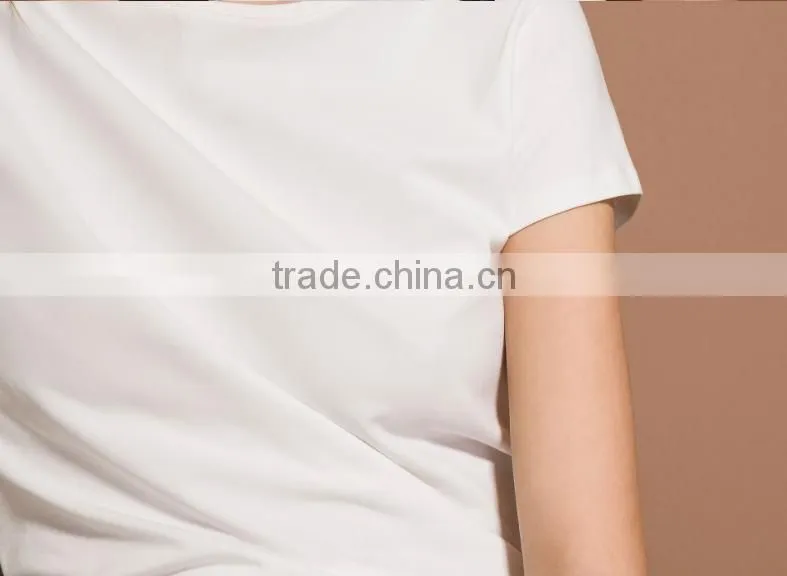 2016 New Fashion Summer Cotton Women Blank O-neck Short Sleeve T Shirts