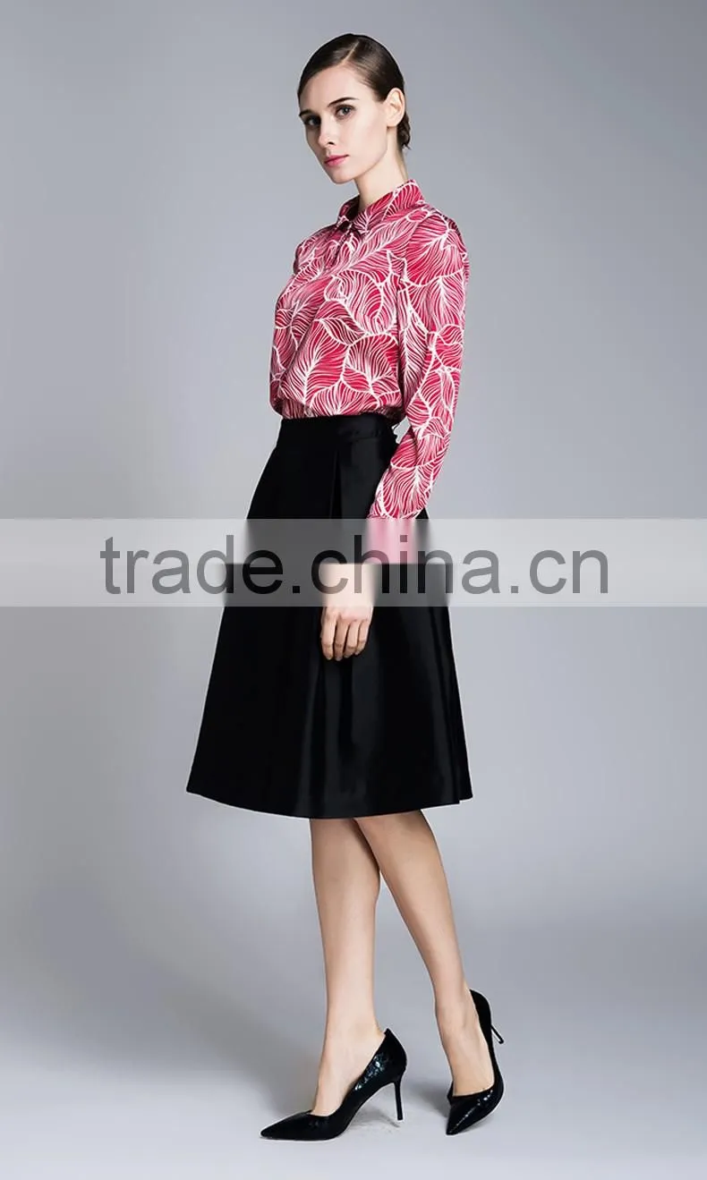 Spring-Summer Season Ladies Length Sleeve Printing Shirt Blouse