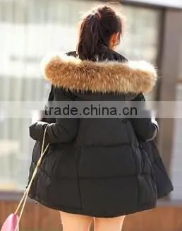 GZY wholesale pink coat fur hood at low price