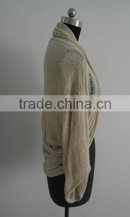Fashion lady/girl latest loose knitted poncho sexy sweater