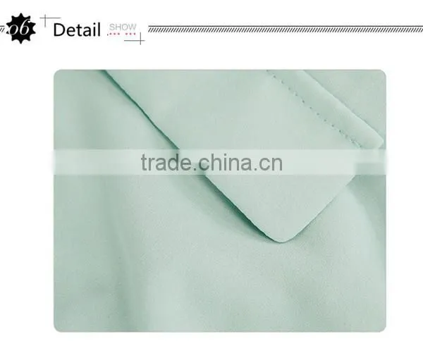 New design 2 colors choice V neck short sleeve Plus size women chiffon fabric shirt