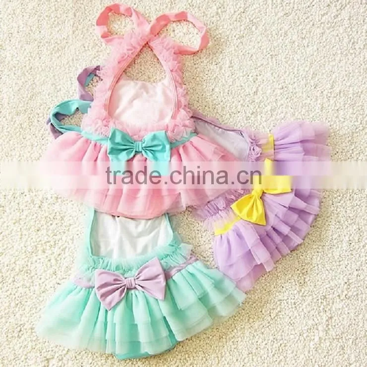 2016 Cute ballet skirt one-piece kid's swimsuit/children swimsuit