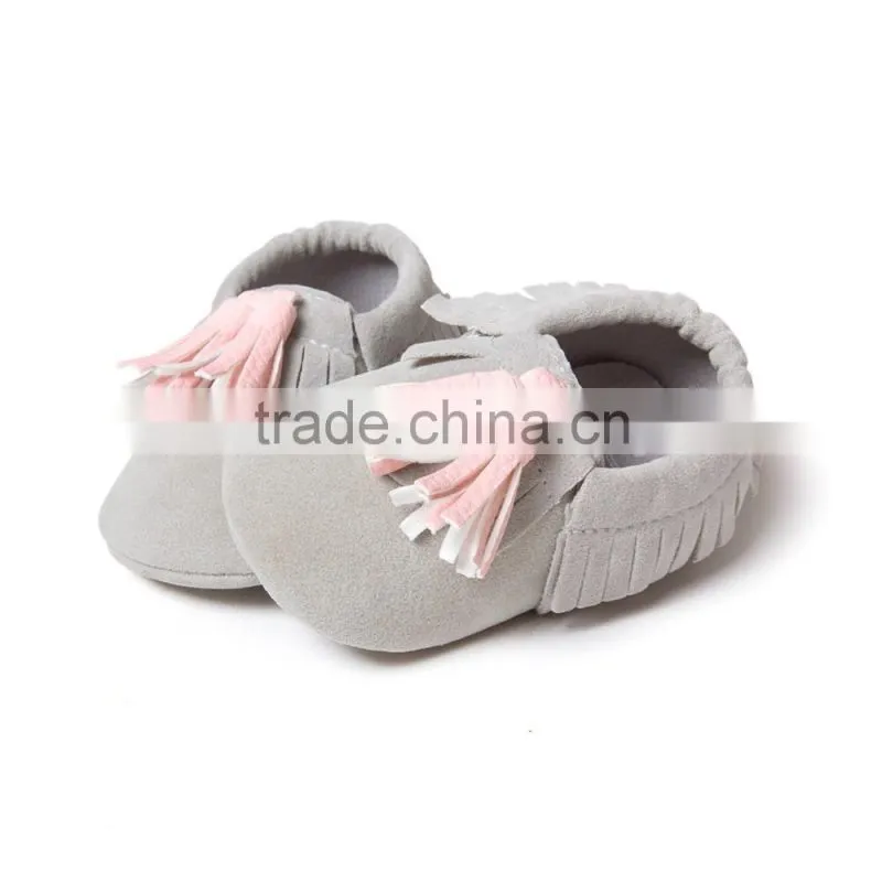 PU baby moccasins with tassels, tassel baby moccasin