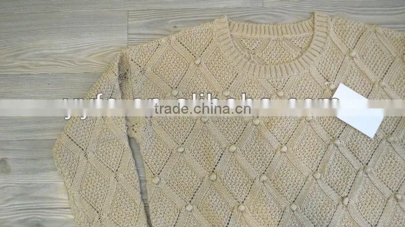 Twill lattice pattern design 100% acrylic pullover knitted sweater