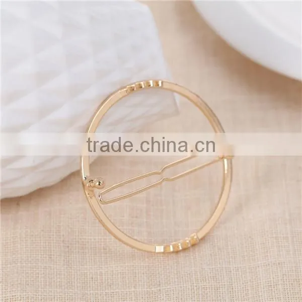 Accessories Round Gold Plated Zinc Based Alloy Hair Clips