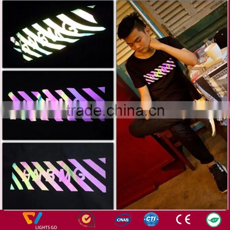 glow in the dark heat transfer reflective labels for clothing