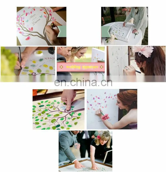 Our Love Tree Fingerprint Canvas Painting Wedding Guest Book