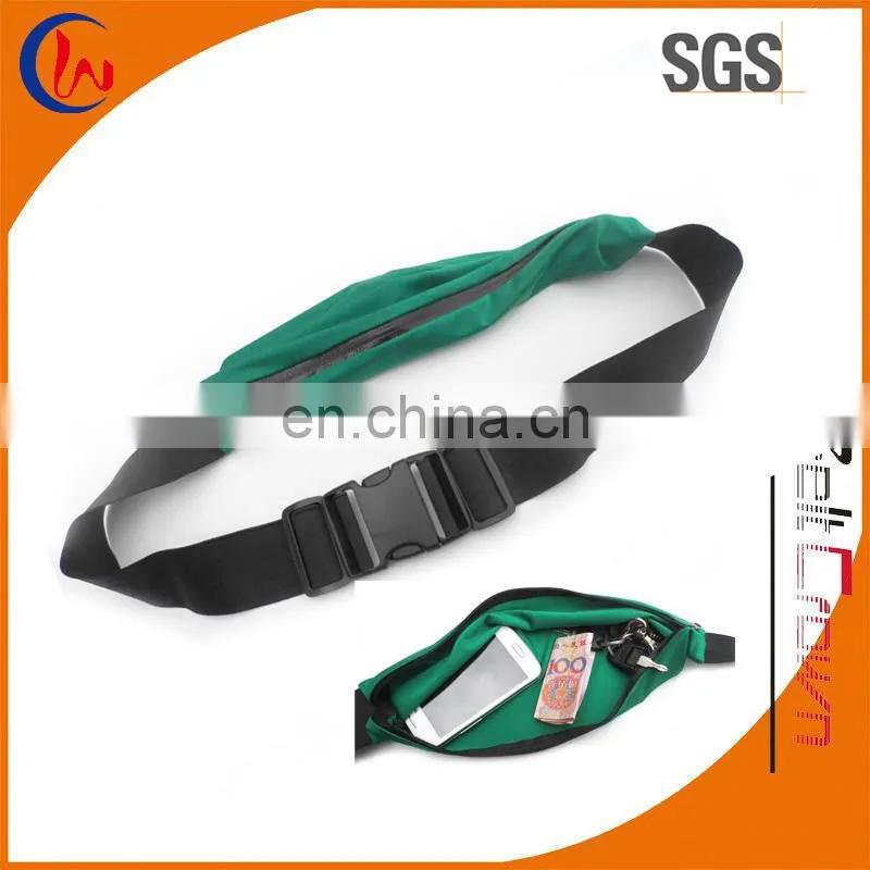 Double Zipper Sport Waist Waterproof Elastic Pouch Bag for Running