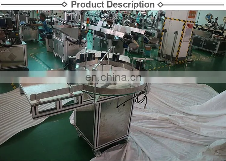 Factory Bottle Unscrambler Turntable Rotary Table with Labeling Machine