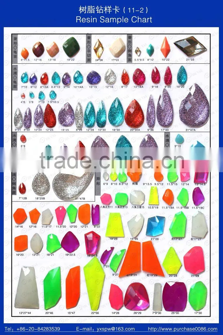 0919L High-end plastic resin stone,all kinds of colors plastic resin stone,plastic resin stone