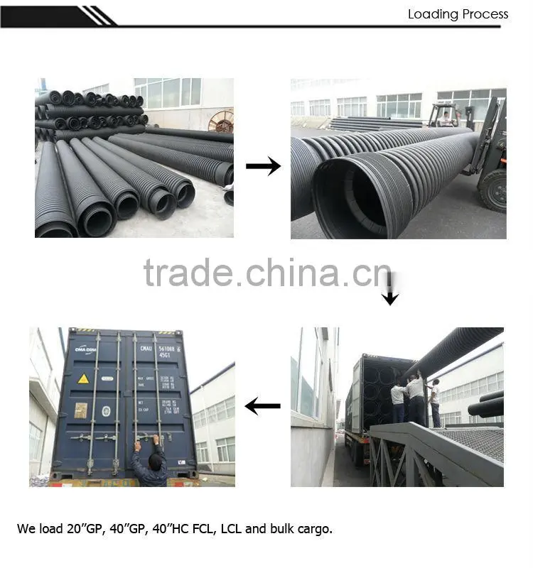 Virgin material 300mm hdpe polyethylene corrugated conduits