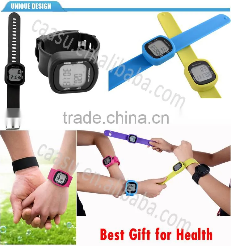 Colorful Fitness Silicone Pedometer Watch