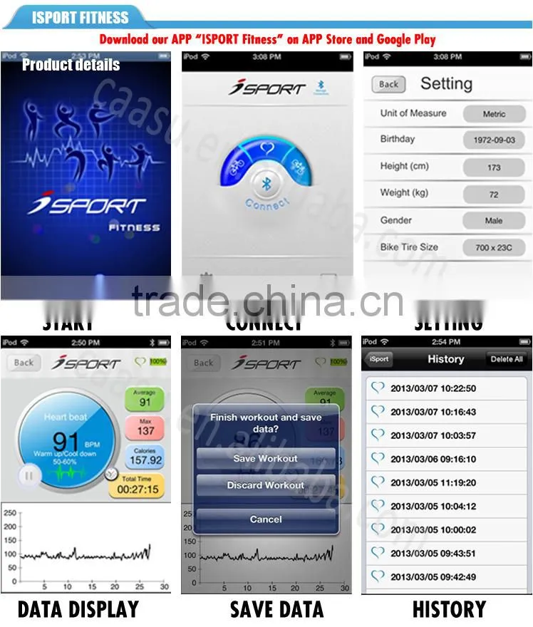 2015 New Sports Tracker Bluetooth Heart Rate Monitor