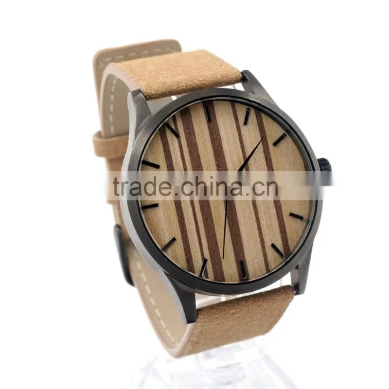 2016 New style leather band smart watch&wooden watch& watches men japanese quartz movement watches