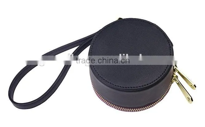 New Design PU Leather or Genuine Saffiano Leather Lady Small Change Purse Coin Holder bag with zip